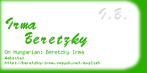 irma beretzky business card